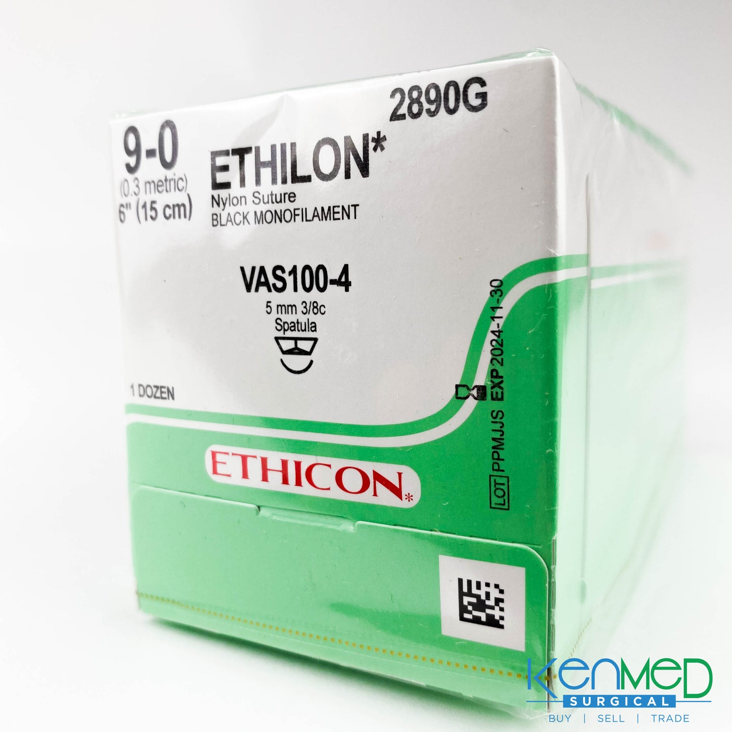 Ethicon 2890G Ethilon Nylon Suture Black Monofilament (EXP 11-30-2024)