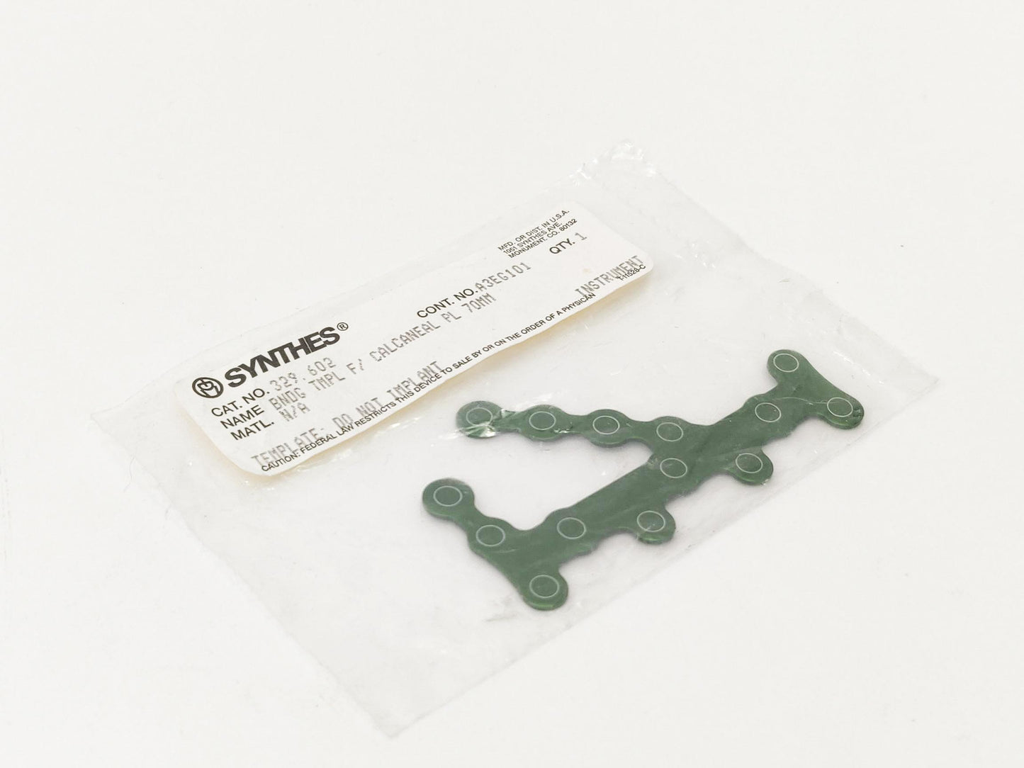 Synthes 329.602 Bending Template for Calcaneal Plates 70MM