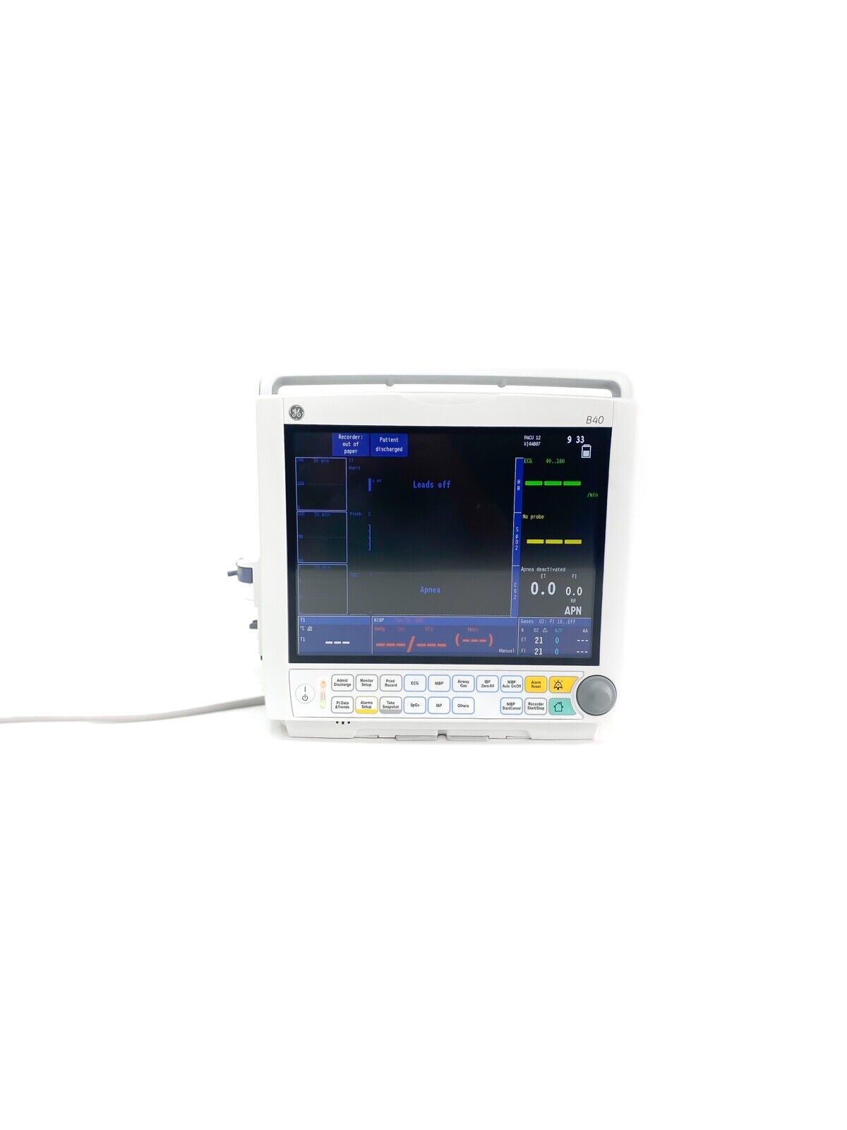 GE B40 Patient Monitor 2600040-003; ECG cable; GE CARESCAPE E-sCAiO Respiratory