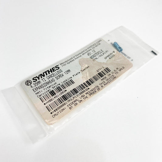 Synthes 451.12 4.35MM TI Cancellous Expansionhead Screw 12MM