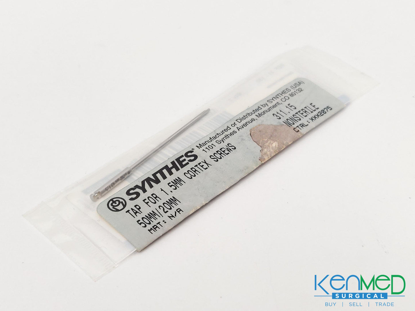 Synthes 311.15 Tap for 1.5MM Cortex Screws 50MM/20MM