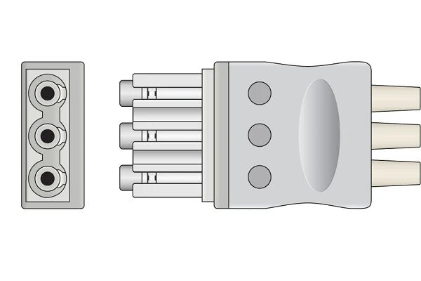 Philips Compatible ECG Leadwire - M1673A - 3 Leads Snap