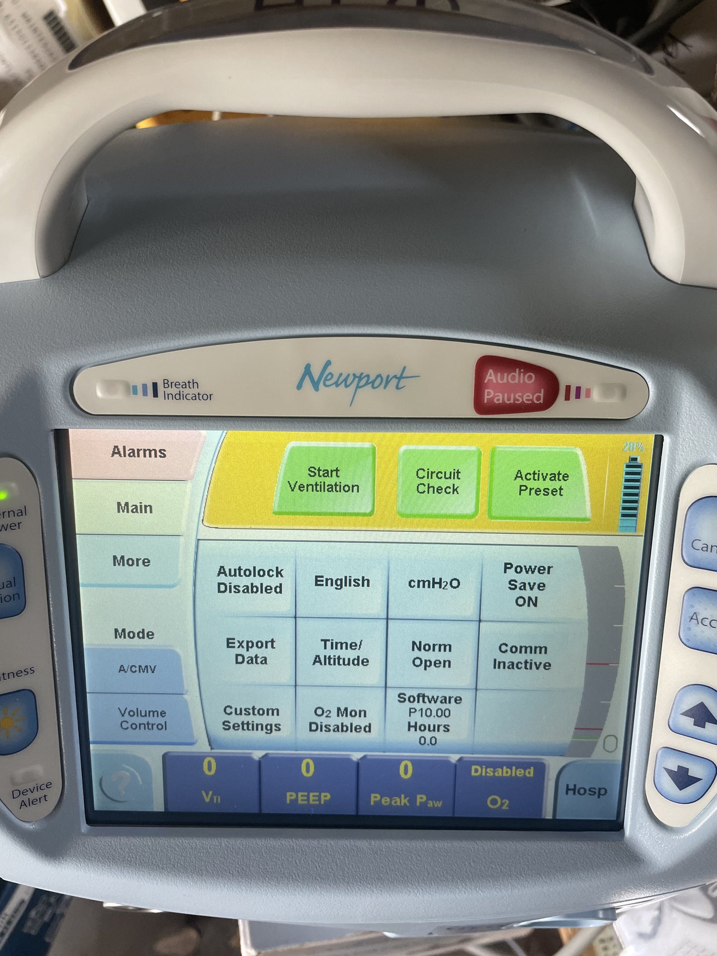 Newport Medical HT70 Plus Ventilator with Cruiser Cart