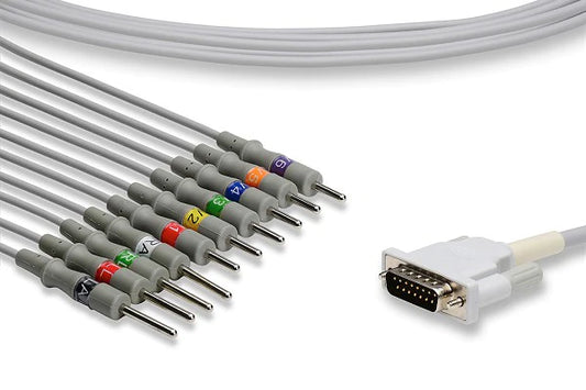 Philips Compatible Direct-Connect EKG Cable - 10 Leads Needle 10 ft