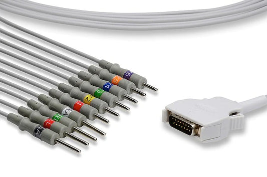 Mortara > Burdick Compatible Direct-Connect EKG Cable - 10 Leads Needle 11 ft