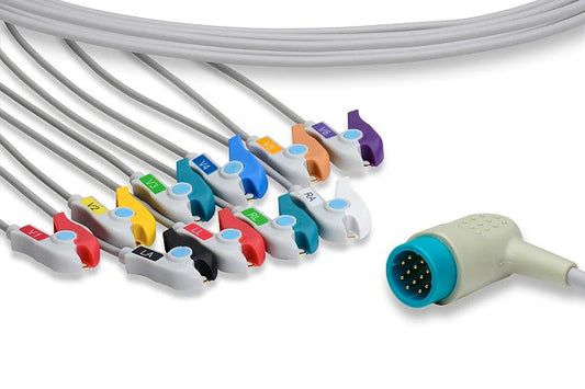 Medtronic > Physio Control Compatible Direct-Connect EKG Cable - 10 Leads Pinch/Grabber 10 ft