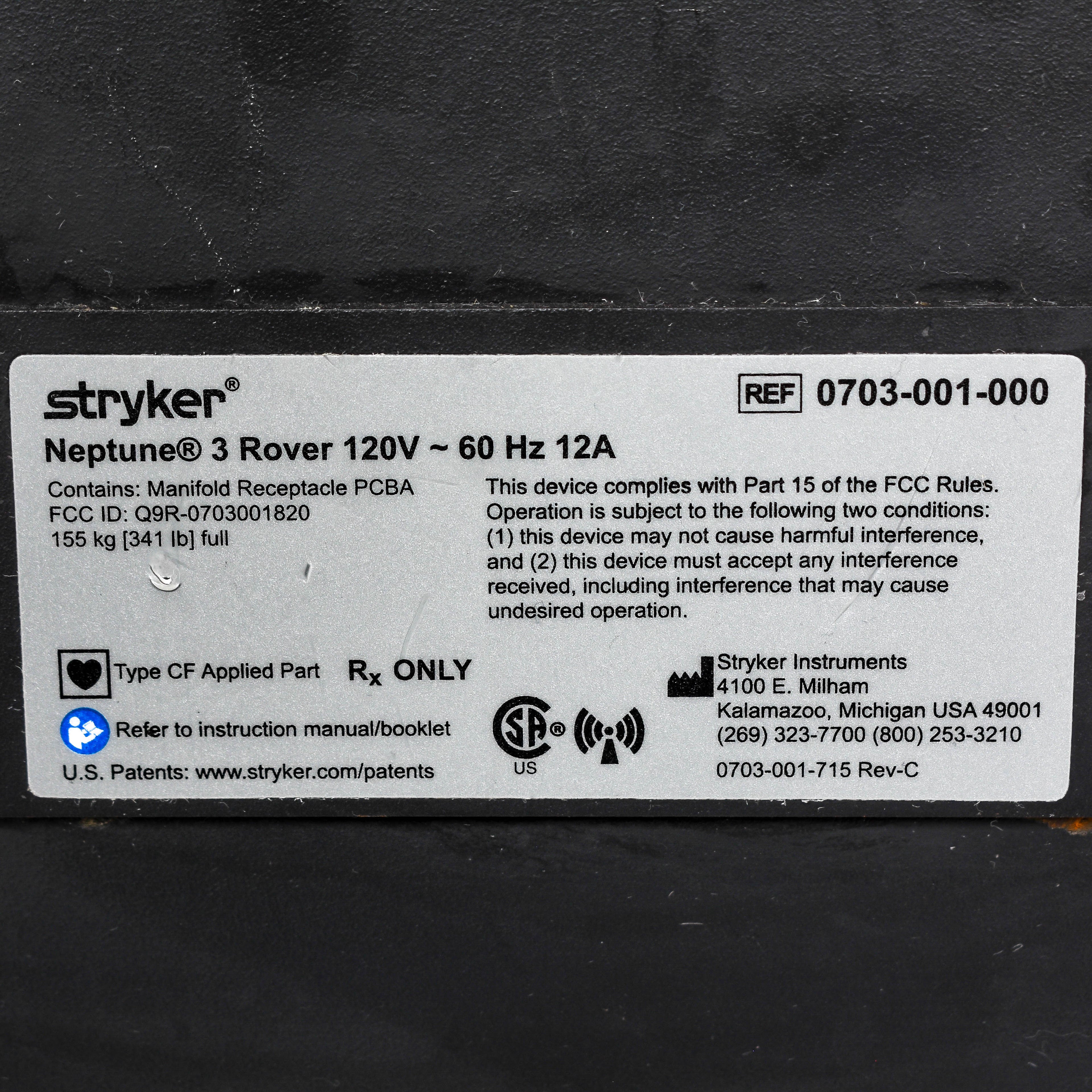 Stryker Neptune 3 Waste Management System 0703-001-000 - PM'd Ready for Use