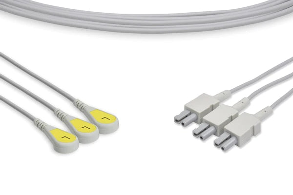 Philips Compatible ECG Leadwire - M1545A - 3 Leads Snap, 35", Yellow