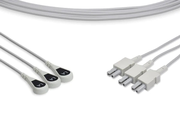 Philips Compatible ECG Leadwire - M1541A - 3 Leads Snap, 35", Black