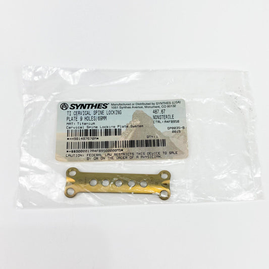 Synthes 487.67 TI Cervical Spine Locking Plate 9 Holes/69MM