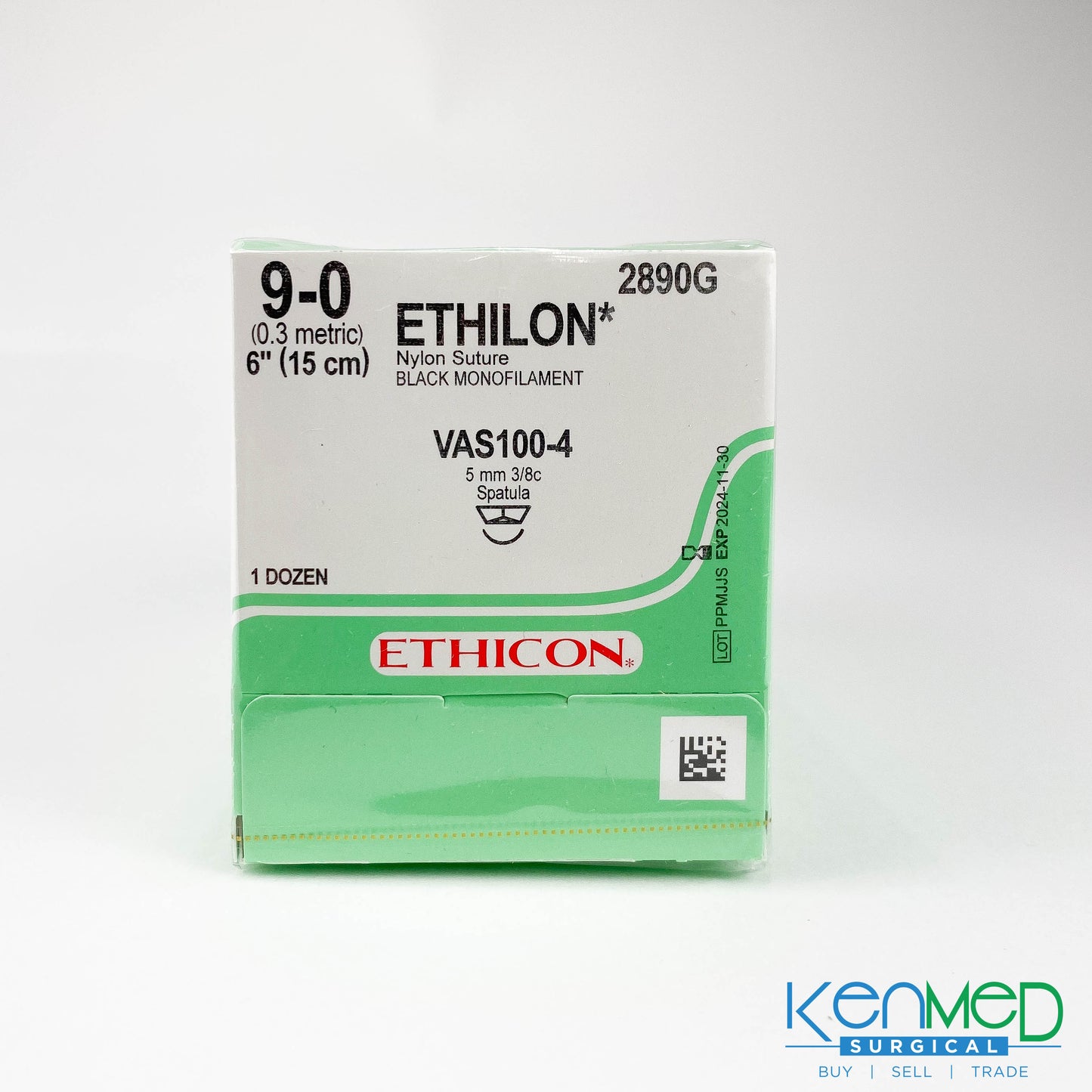 Ethicon 2890G Ethilon Nylon Suture Black Monofilament (EXP 11-30-2024)