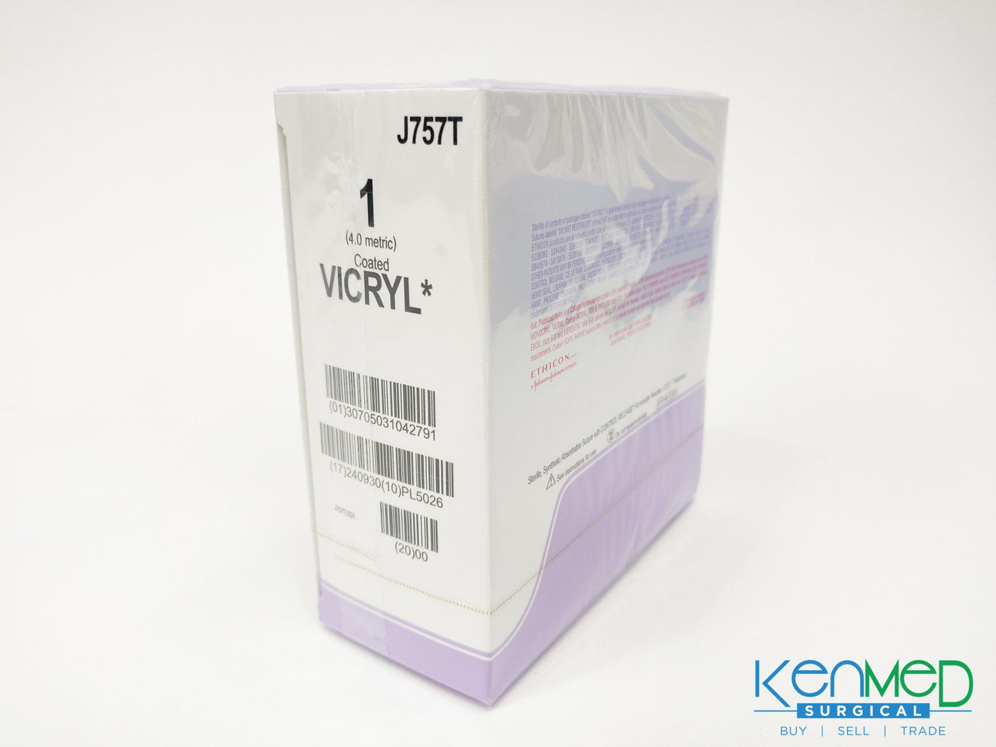 Ethicon J757T Coated Vicryl (Polyglactin 910) Suture Undyed Braided (EXP 09-30-2024)