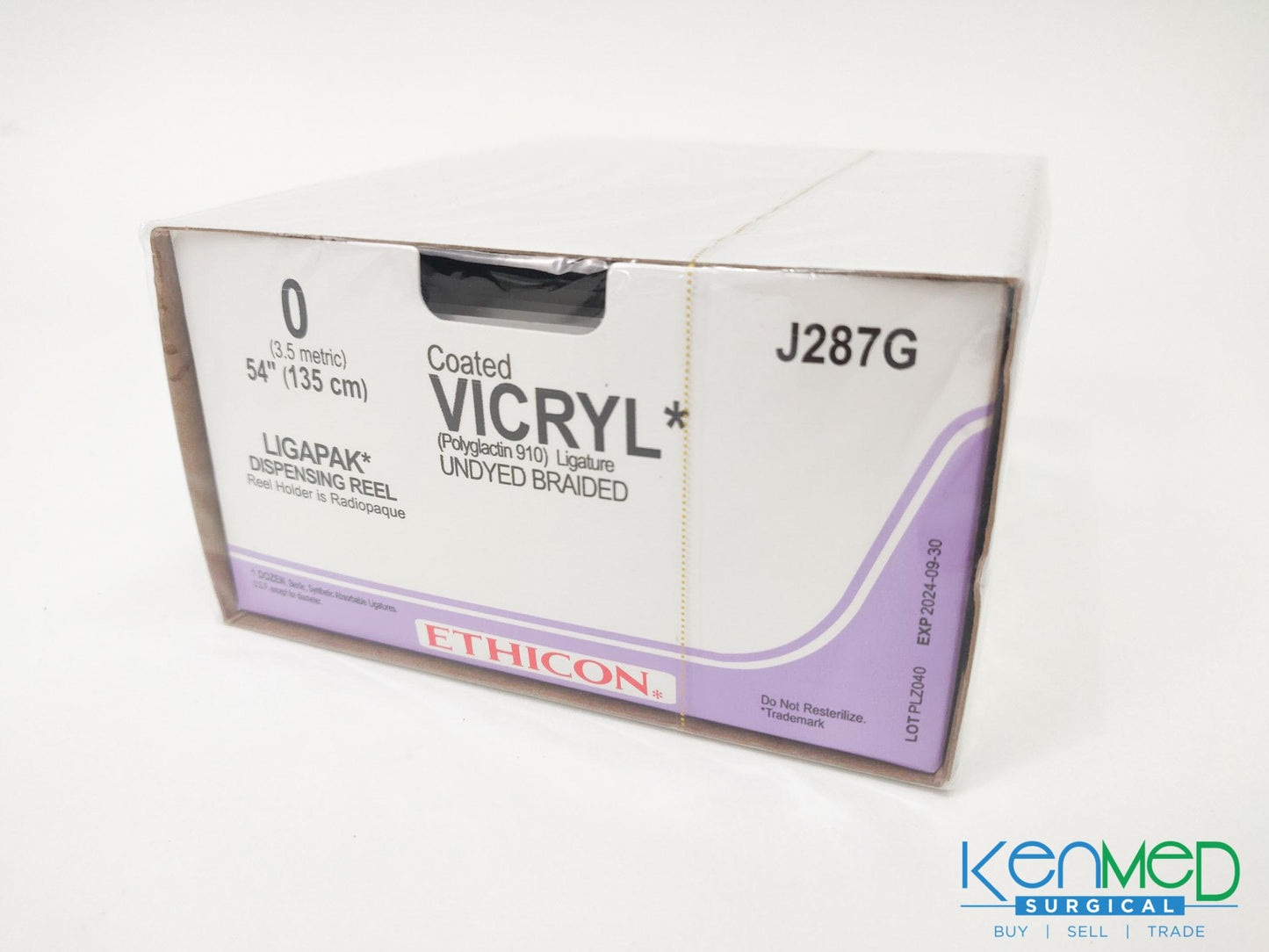 Ethicon J287G Coated Vicryl (Polyglactin 910) Ligature Undyed Braided (EXP 09-30-2024)