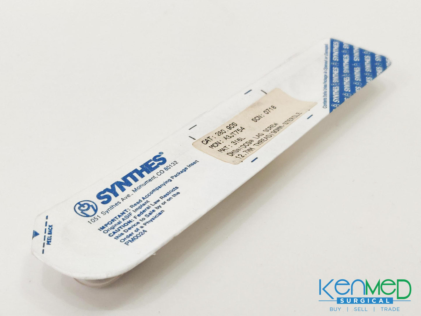 Synthes 280.90S DHS/DCS Lag Screw 12.7MM Thread/90MM - Sterile