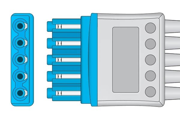 Philips Compatible ECG Leadwire - M1968A - 5 Leads Pinch/Grabber