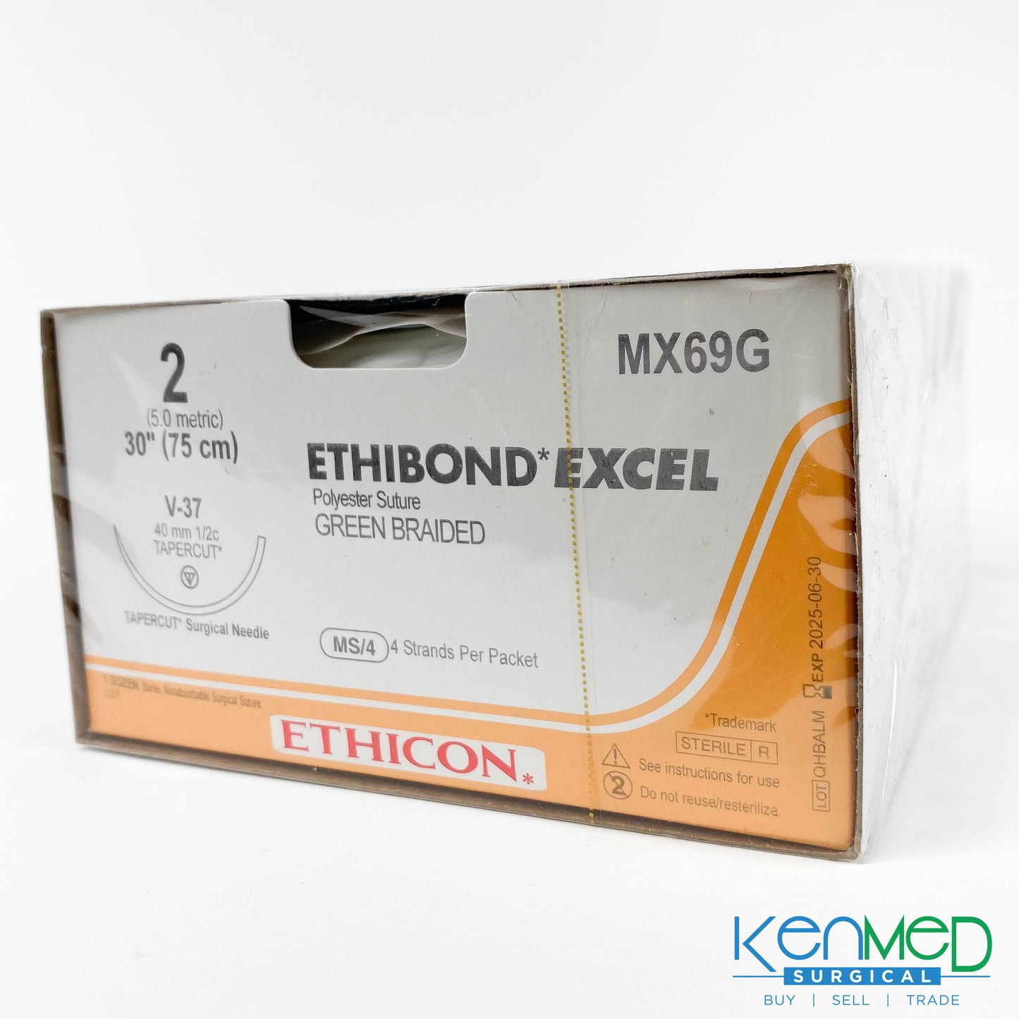 Ethicon MX69G Ethibond Excel Polyester Suture Green Braided (EXP 06-30-2025)