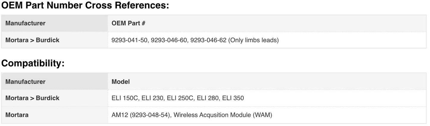 Mortara > Burdick Compatible EKG Leadwire - 9293-041-50 - 10 Leads Banana