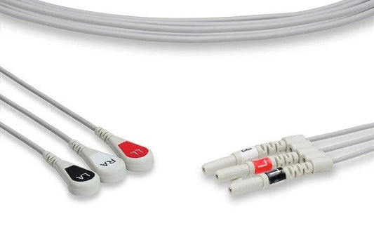 DIN Style Compatible ECG Leadwire 3 Leads Snap